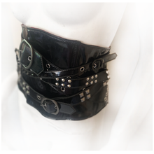 Load image into Gallery viewer, PVC Studded and Belted Waist Cincher - size S/M
