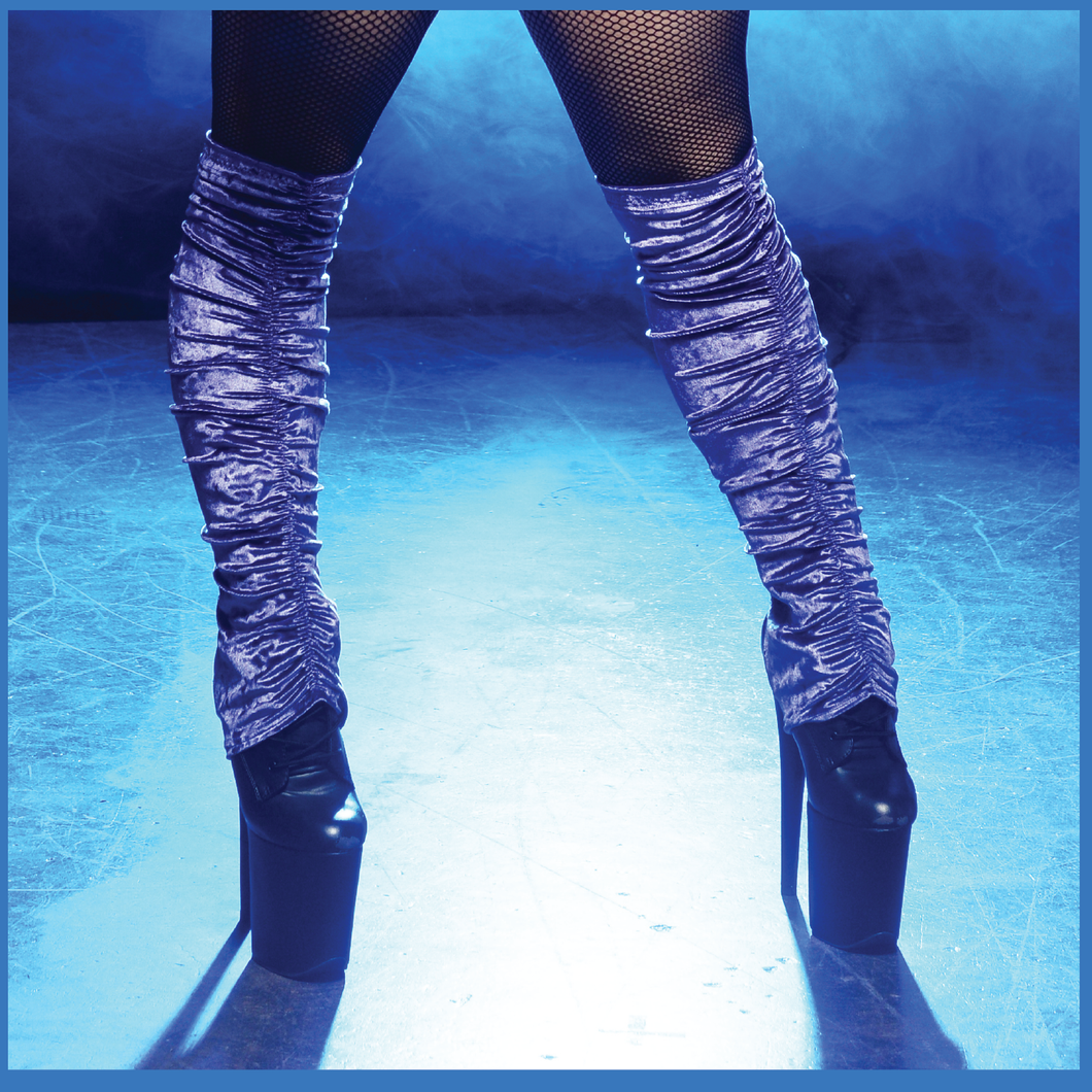 Purple Reign Ruched Velvet Legwarmers