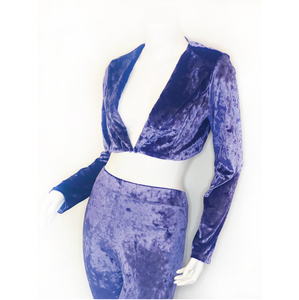 Purple Velvet Crop Jacket