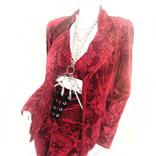 Load image into Gallery viewer, Red Velvet Brocade Jacket