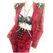 Load image into Gallery viewer, Red Velvet Brocade Jacket