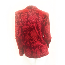Load image into Gallery viewer, Red Velvet Brocade Jacket