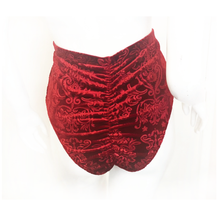 Load image into Gallery viewer, Red Velvet Brocade High Waisted Brief