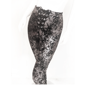 Shattered Velvet Lace-up Legging