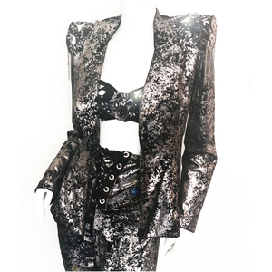 Shattered Velvet Lace-up Legging