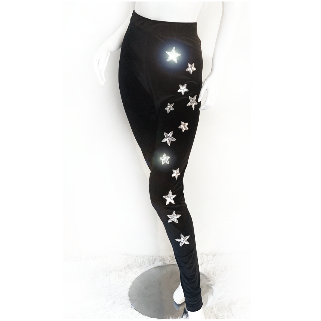 Starry Night Black Velvet Legging