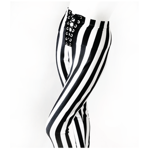 Striped Lace-up legging