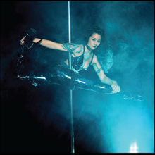 Load image into Gallery viewer, Liquid Vinyl Holographic Crosses High Waisted Legging - SAMPLE SALE - size L